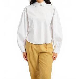 NEW ELIZA FAULKNER leni balloon sleeves shirt in white